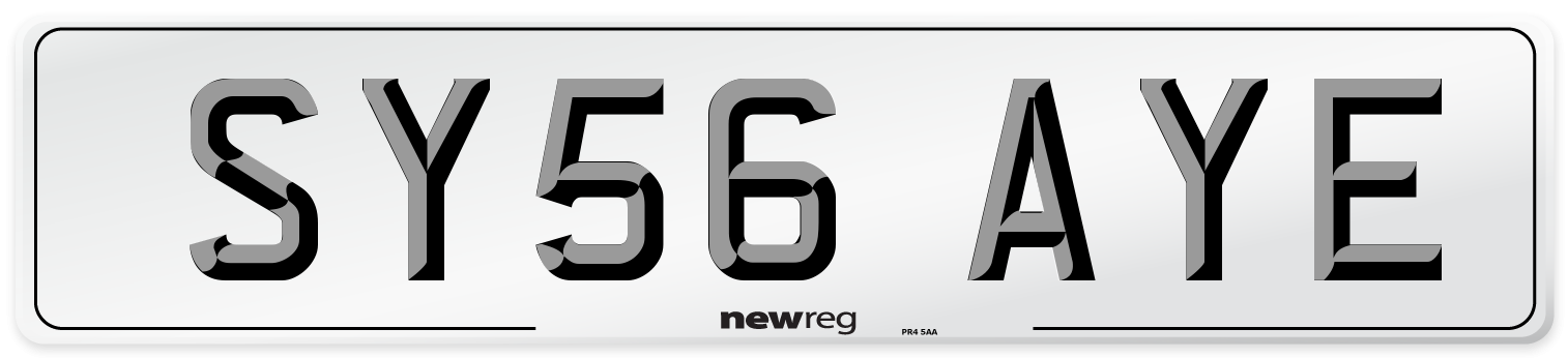 SY56 AYE Number Plate from New Reg